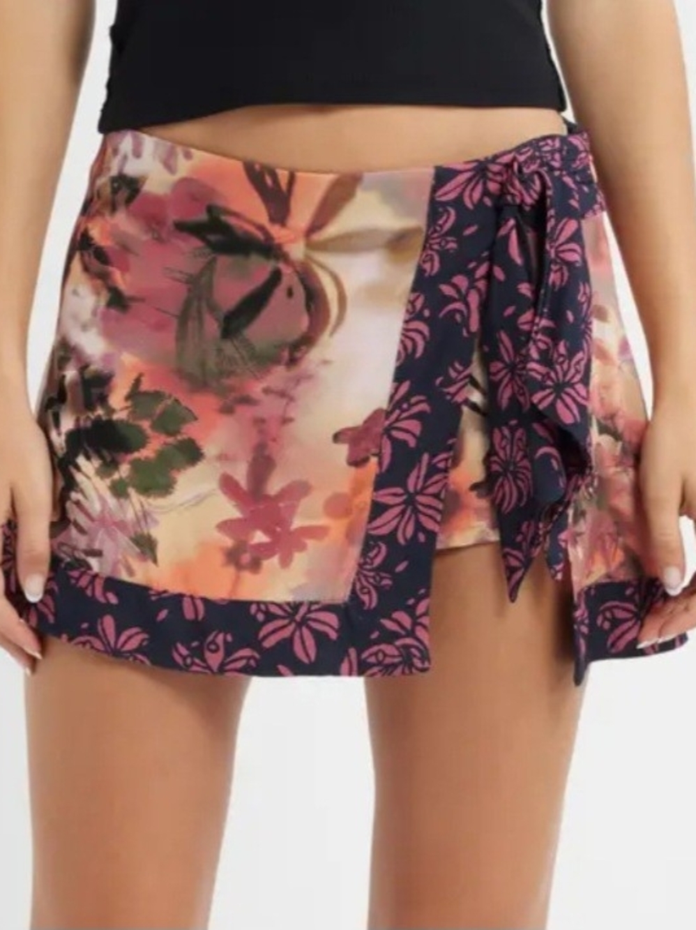 NWT Free People Sun Soaked Sarong Mini Skort – Size 4 – Boho Floral Beach
